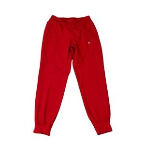 Red jogger scrub pants